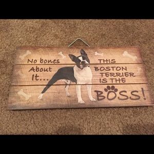Boston terrier wood sign